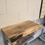 Дървен плот за баня от Орех 59/35.5-42/4.5 см