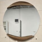 Кръгло огледало акцент Орех 70/70 см