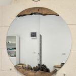 Кръгло огледало акцент Орех 70/70 см