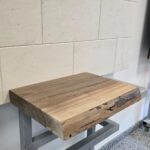 Дървен плот за баня от Орех 49/37/6 см N8