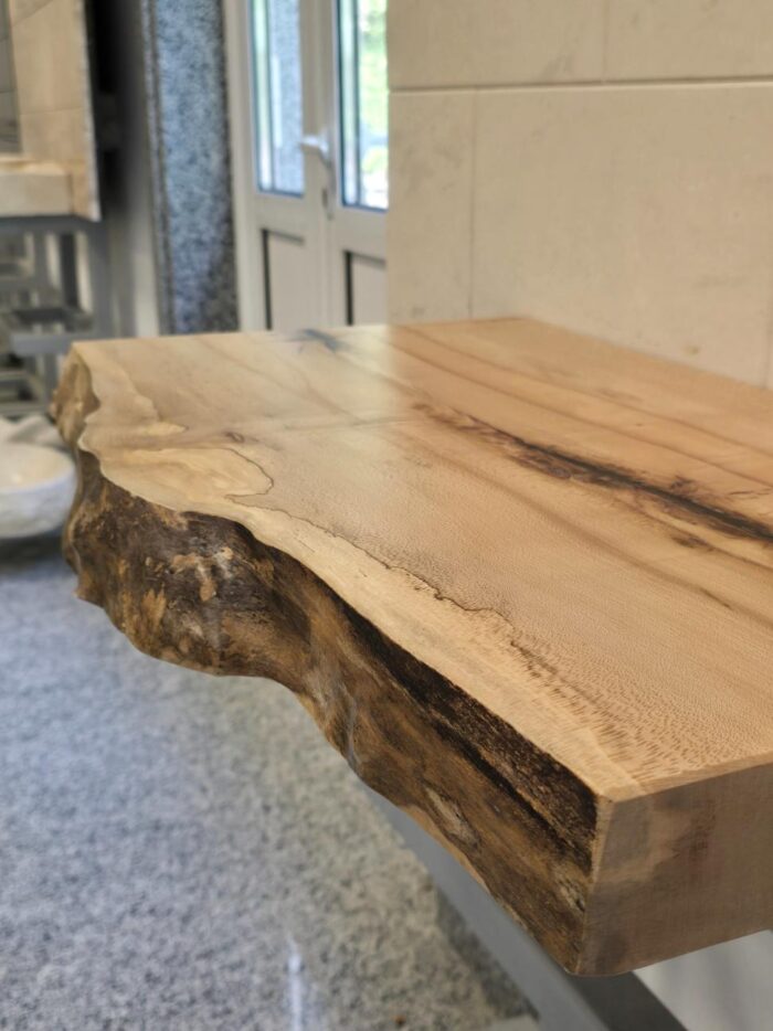 Дървен плот за баня от масивно дърво - Явор 70/37-43/6 см N11 - Image 5