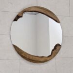 Кръгло огледало с акцент от Орех 60 см N1