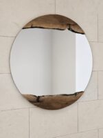 Кръгло огледало с акцент от Орех 70 см N2 - Image 2