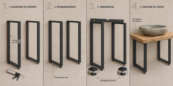 Метални подови конзоли за монтаж на плот - Image 5